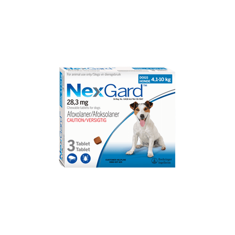 Nexgard Dog 4.1kg to 10kg Blue Pack of 3