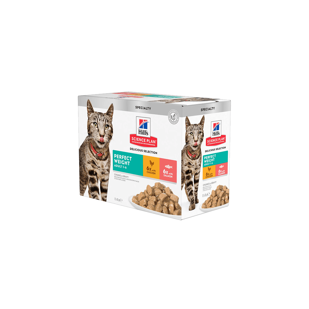 Hill's Science Plan Feline Adult Perfect Weight Wet Cat Food Chicken & Salmon Multipack