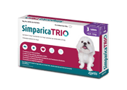 Simparica Trio For Dogs 2.6kg - 5kg x 3 Tablets (Purple) - Petworld