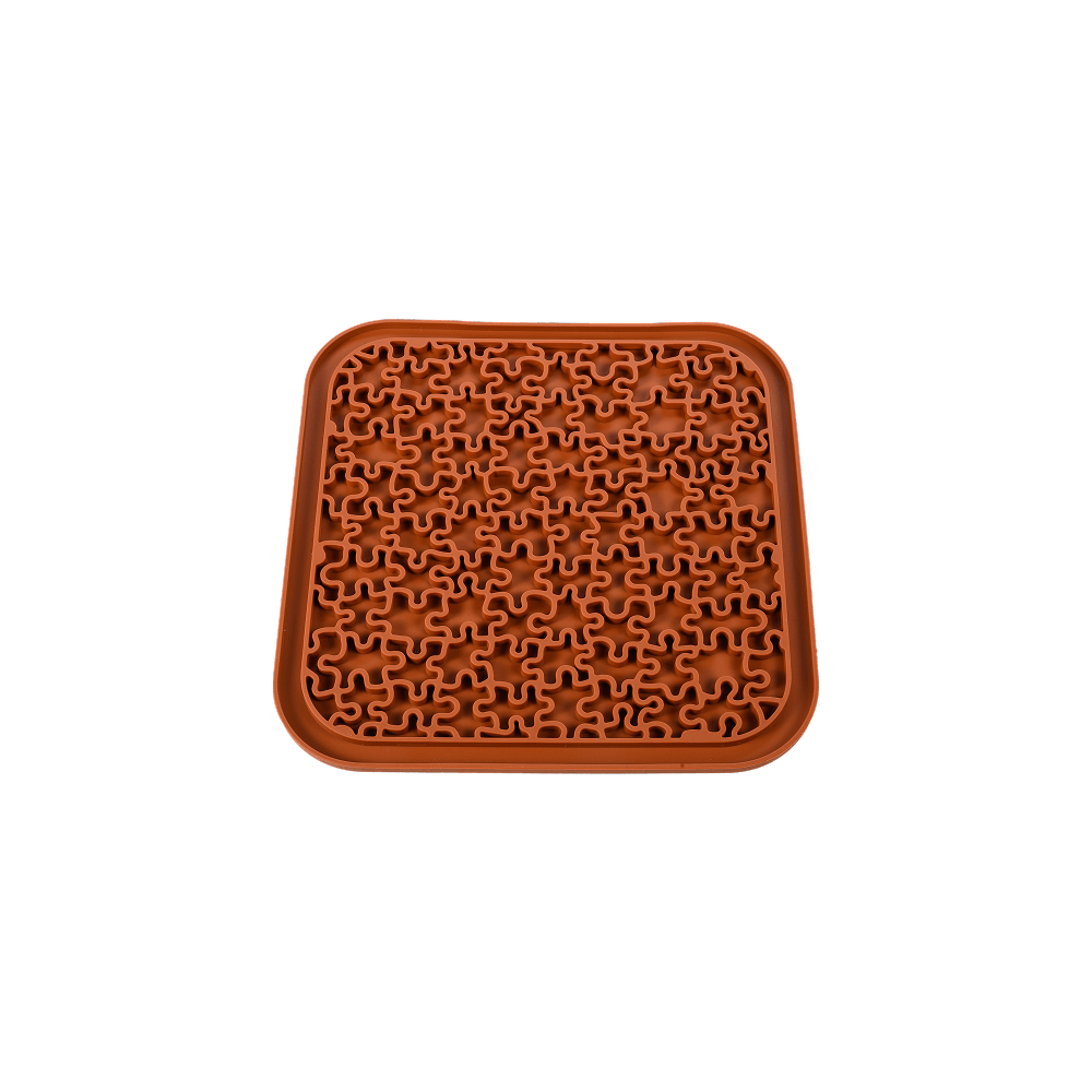 Dogs Life Lickalot Puzzles Enrichment Mat Brown