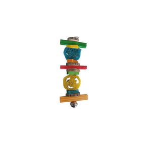 Akwa Loofah No2 Wood & Bell Parrot Bird Toy - Petworld