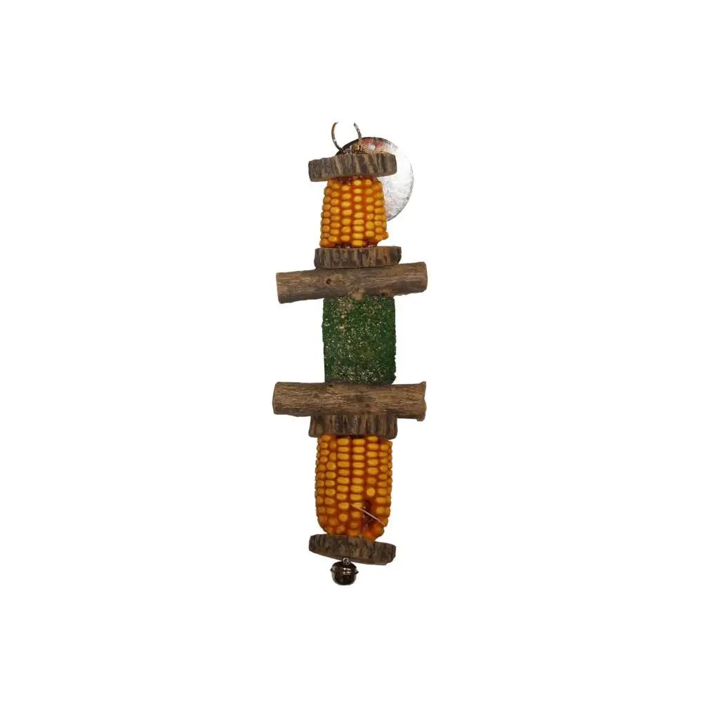 Akwa Mielie MT4 Wood & Bell Parrot Bird Toy