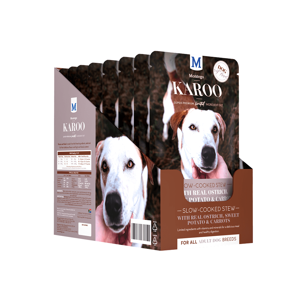 Montego Karoo Adult Ostrich & Carrots Wet Dog Food 150g-10 Pack