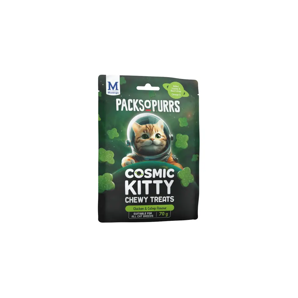 Packs O' Purrs Cosmic Kitty Chewy Chicken & Catnip Cat Treats