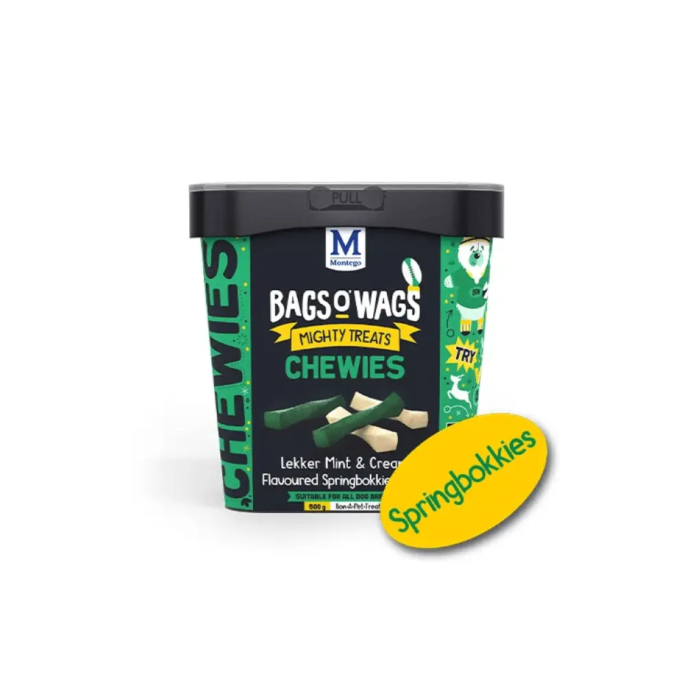 Bags O' Wags Chewies Lekker Mint & Cream Flavoured "Springbokkie" Swirls Dog Treats