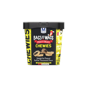 Bags O' Wags Chewies Peanut Butter Paws Dog Treats 500g - Petworld