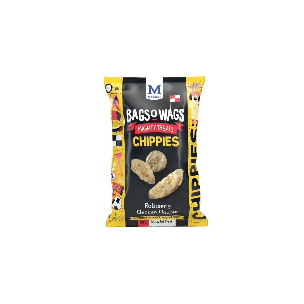 Bags O' Wags Chippies Adult Chewies Rotisserie Chicken Dog Treats 28g