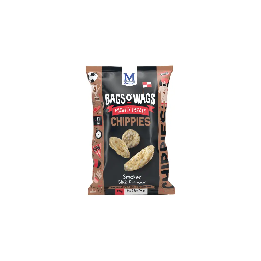 Bags O' Wags Chippies Adult Chewies Smoked BBQ Dog Treats 28g