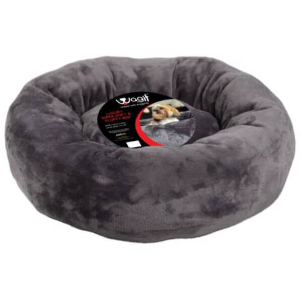 Petworld Mangolian Fleece Round Grey Large Dog Bed