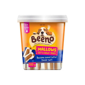 Beeno Mallows All Life Stages Peanut Butter Swirl Dog Treats 500g - Petworld