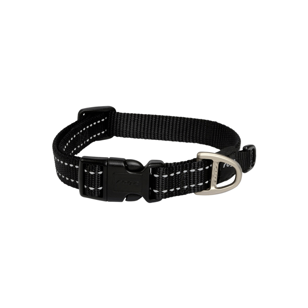 Rogz Utility Classic Collar Black Reflective