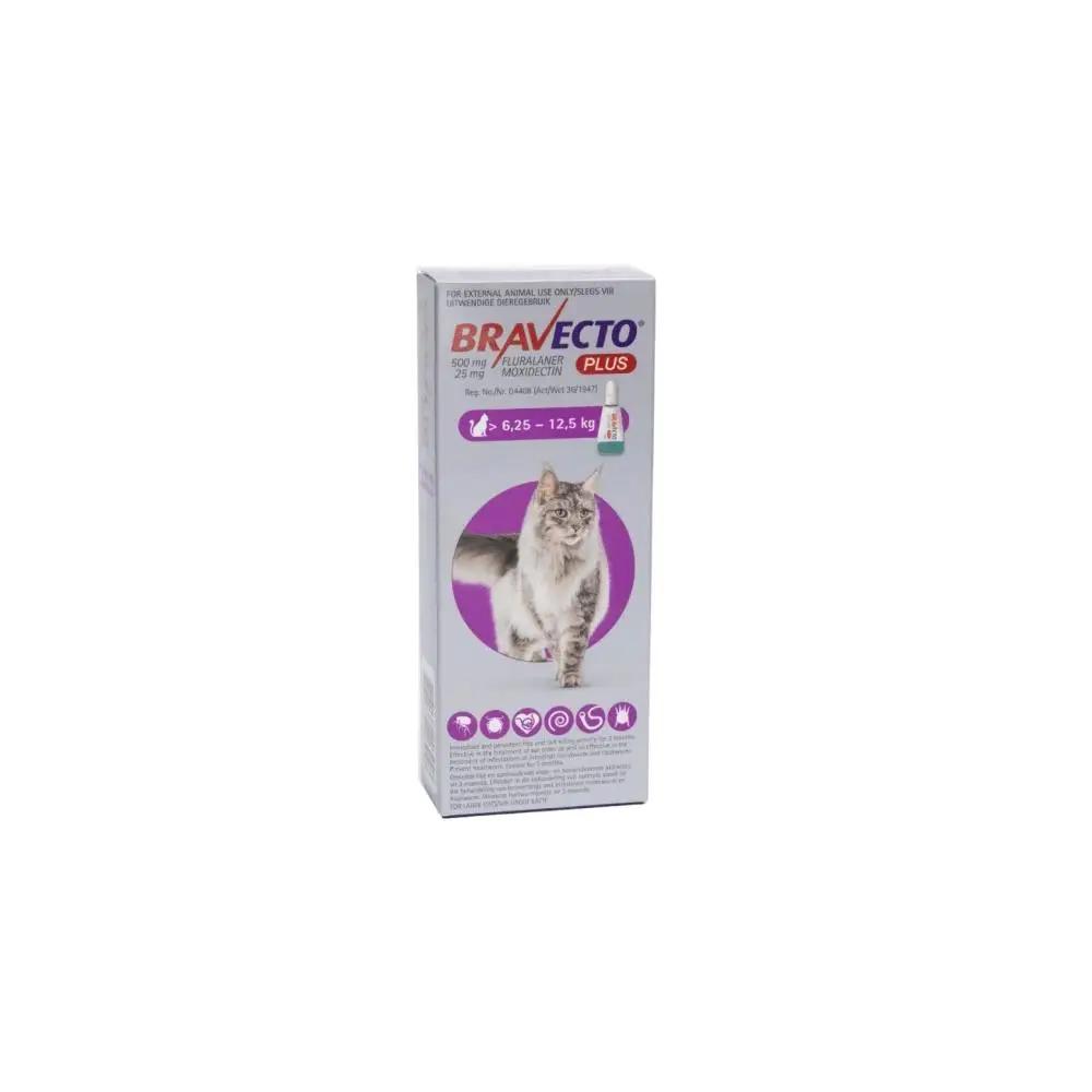 Bravecto PLUS Large Cat 500mg 6.25kg to 12.5kg Purple