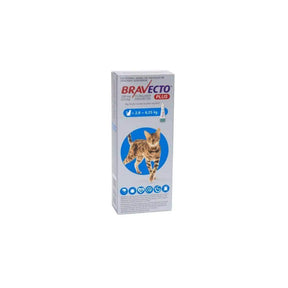 Bravecto PLUS Medium Cat 250mg 2.8kg to 6.25kg Blue - Petworld