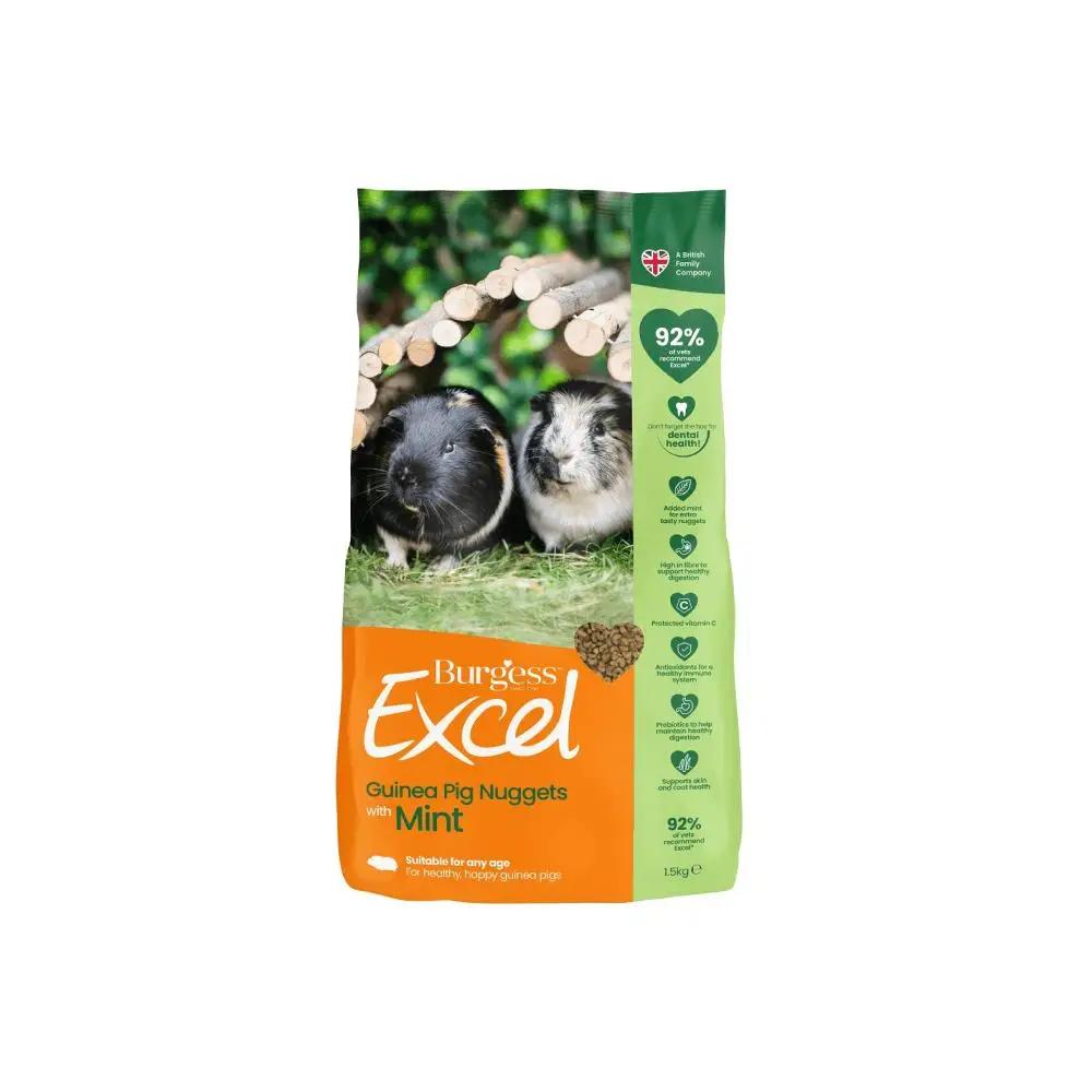 Burgess Excel Guinea Pig Nuggets With Mint Small Animal Food 1.5kg