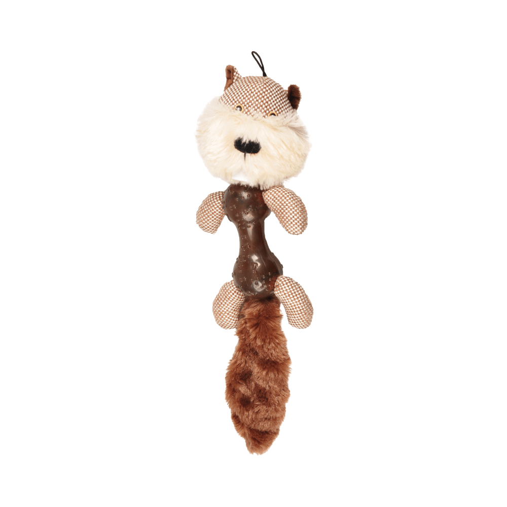 Flamingo Dog Toy Toby Squirrel and TPR Dumbbell 41cm