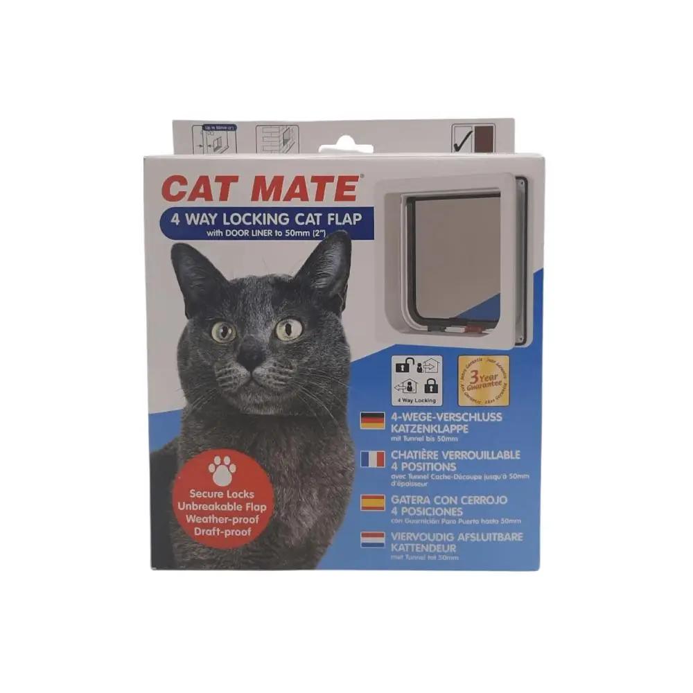 Cat Mate 4 Way Locking  White Cat Flap 5 cm x 19.5 cm x 23.5 cm