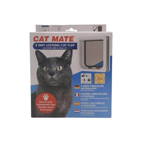 Cat Mate 4 Way Locking White Cat Flap 5 cm x 19.5 cm x 23.5 cm - Petworld