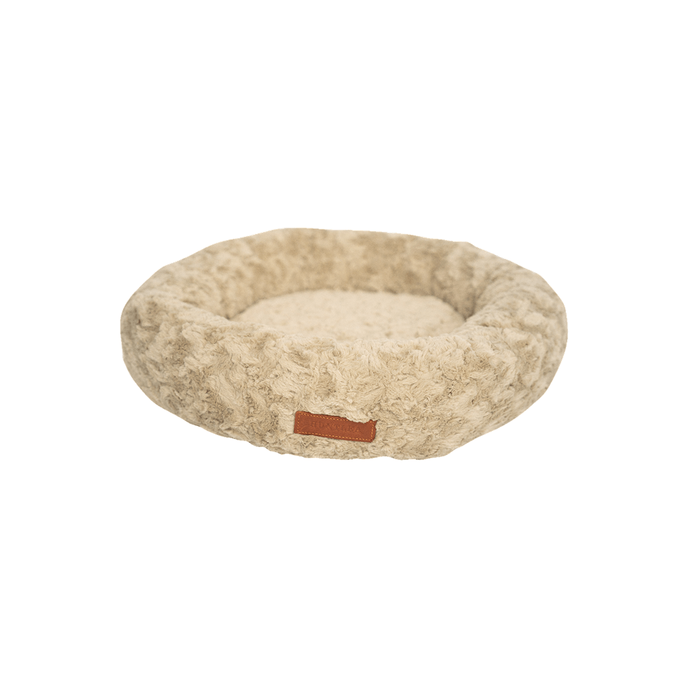 Huntlea Calming Kuddler Round Dog Bed Large Ivory & Get Free Blanket