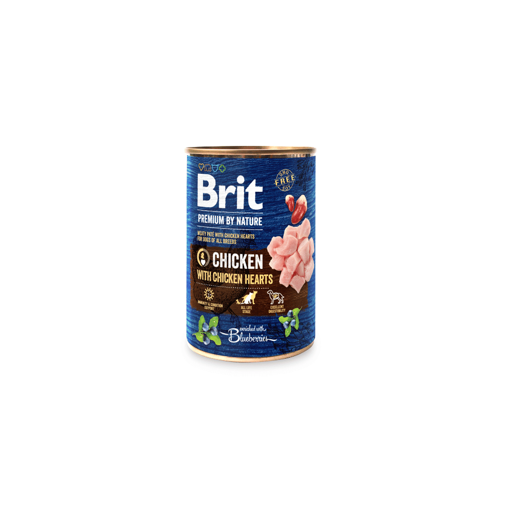 Brit Premium Dog Chicken with Hearts Wet Dog Food 400g Tin