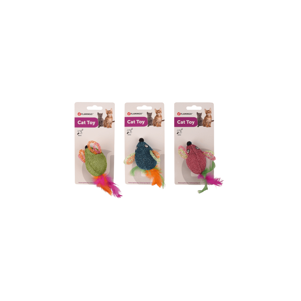 Flamingo Cat Toy Mouse Blix Assorted 15cm
