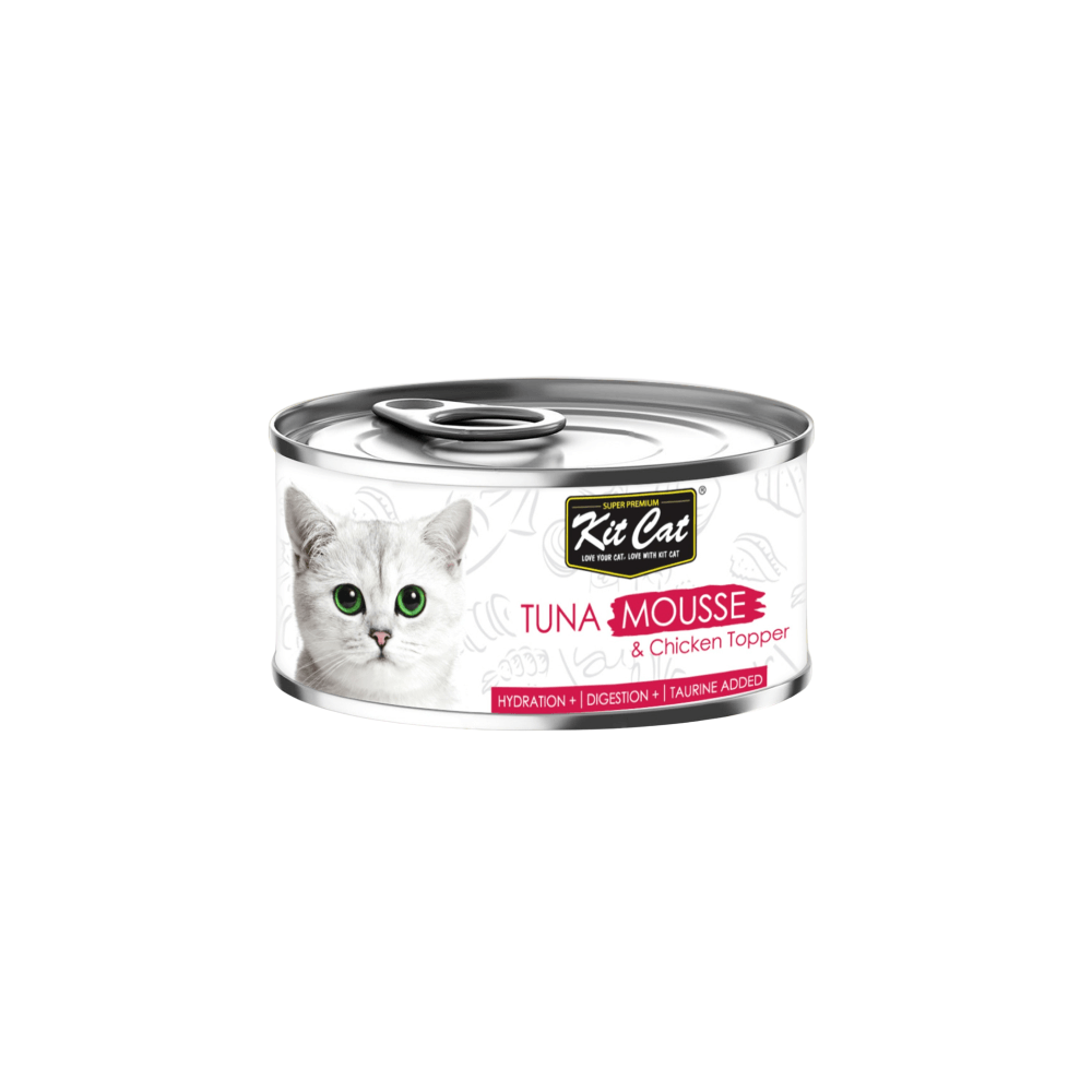 Kit Cat Mousse Tuna & Chicken Toppers - Wet Cat Food 80g Single