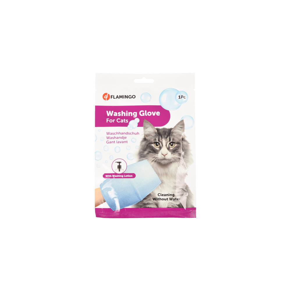 Flamingo Washing Glove Cat