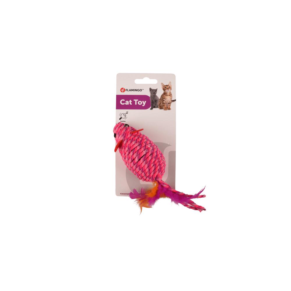 Pink flamingo cat clearance toy