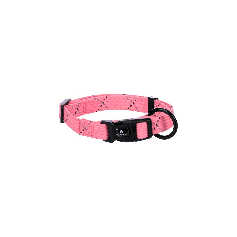 Flamingo Puppy Dolly Pink Reflective S Dog Collar (30-45cm x 15mm)