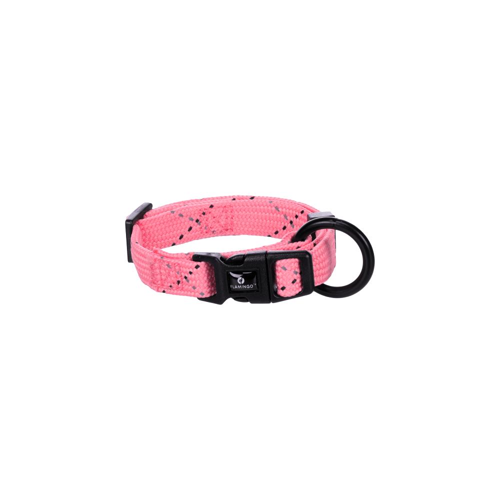 Flamingo Puppy Dolly Pink Reflective xxs Dog Collar (15-25cm x 10mm)