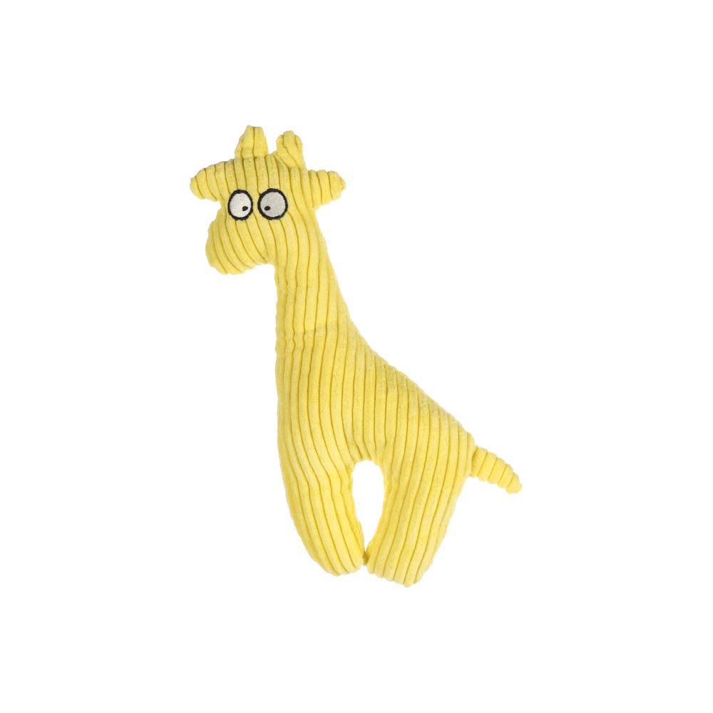 Flamingo Pebbles Corduroy Giraffe Yellow Dog Toy 27cm