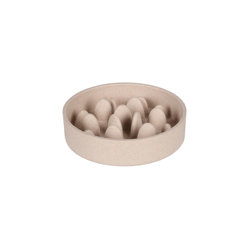 Flamingo Slow Feeder Greni Round Beige Dog Bowl 14,5cm/410ml