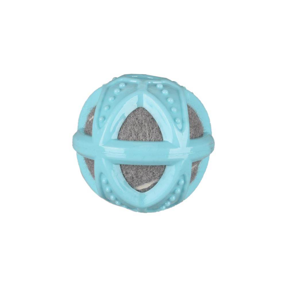 Flamingo Loekie Puppy Tpr With Tennis Ball Blue/Grey Dog Toy 8cm - Petworld
