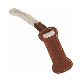 Huntlea Tug Double Leather Bone Large and Leather Toy - Petworld