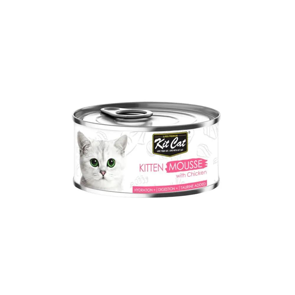 Kit Cat Kitten Mousse with Chicken Topper -Wet Cat Food 80g Single