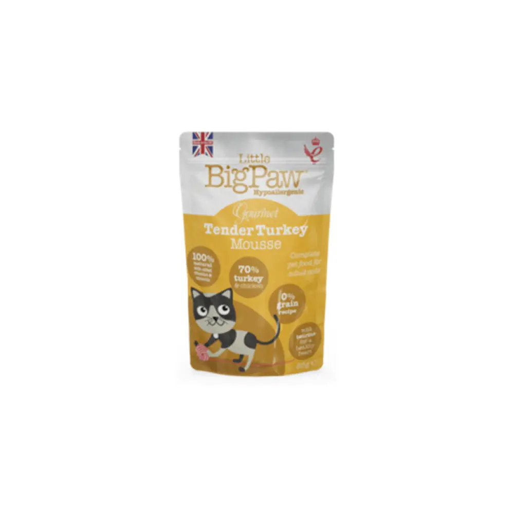 Little Big Paw Gourmet Tender Turkey Mousse Cat Food 85g Single Pouch Petworld