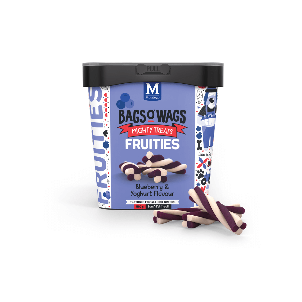 Bags O' Wags Fruities Blueberry Yoghart Dog Treats 500g – Petworld