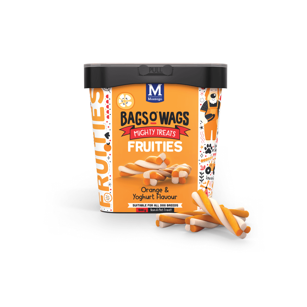 Bags O' Wags Fruities Orange & Yogart Dog Treats 500g