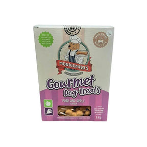 Montgomerys Biscuits Pork & Apple Dog Treats 1kg - Petworld