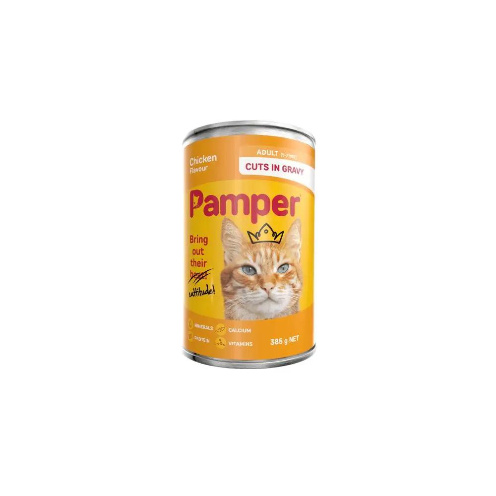 Pamper Chunks In Gravy Chicken Wet Cat Food 385g