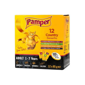 Pamper Country Feast Favorites Multi Pack Wet Cat Food 12x85g - Petworld