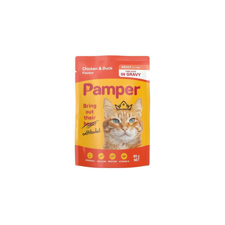 Pamper Fine Cuts Chicken And Duck Wet Cat Food 85g Petworld