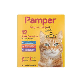 Pamper Fine Cuts Gravy Favourites Multi Pack Wet Cat Food 12x85g - Petworld