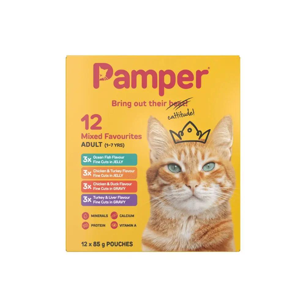 Pamper Fine Cuts Mixed Favourites Multi Pack Wet Cat Food 12x85g