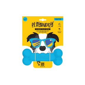 Playbuddy Bone Medium Blue Dog Toy - Petworld