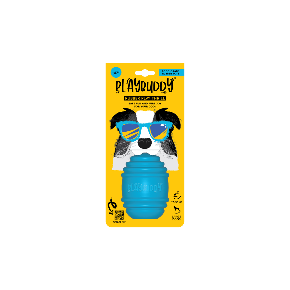 Playbuddy Thrill Large Blue Dog Toy