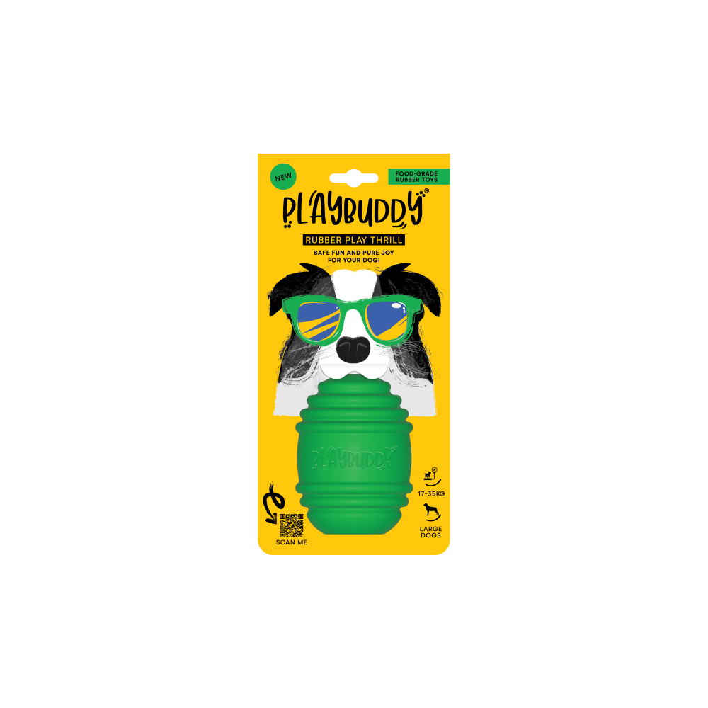 Playbuddy Thrill Large Green Dog Toy