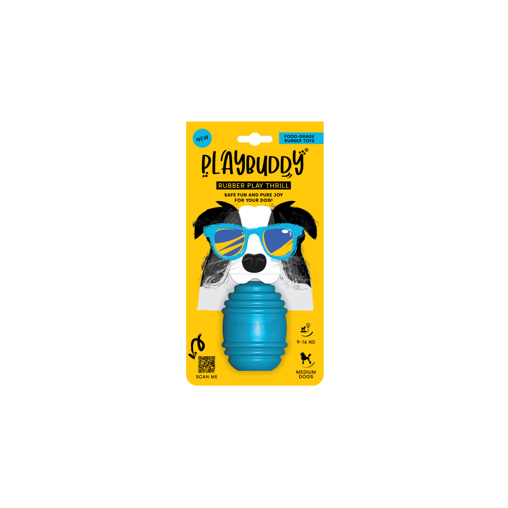 Playbuddy Thrill Medium Blue Dog Toy