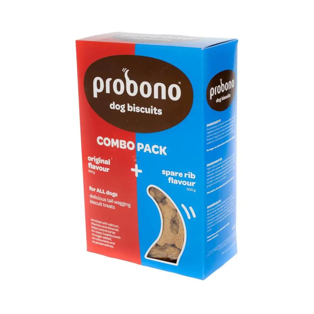 Probono Combo Orginal-Spare Rib Flavour Biscuits Dog Treats 1kg