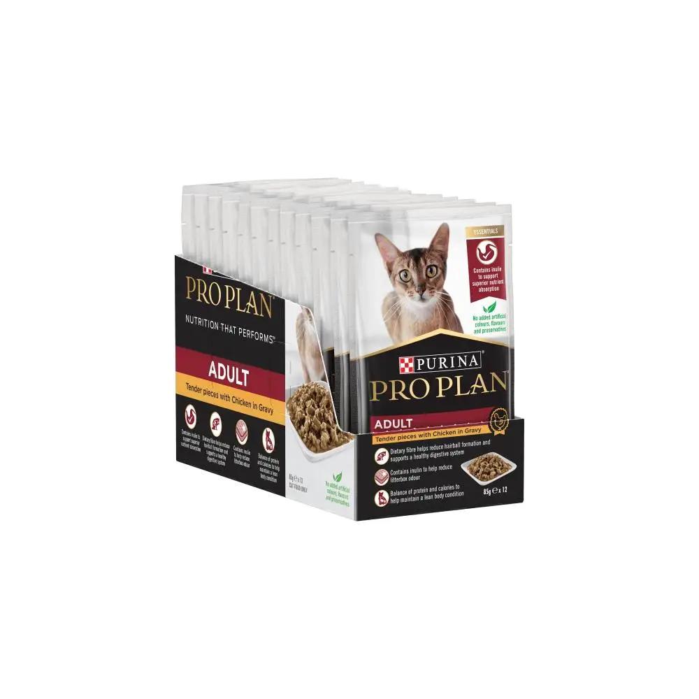 Purina Pro Plan Adult Chicken in Gravy Wet Cat Food 12 x 85g Box