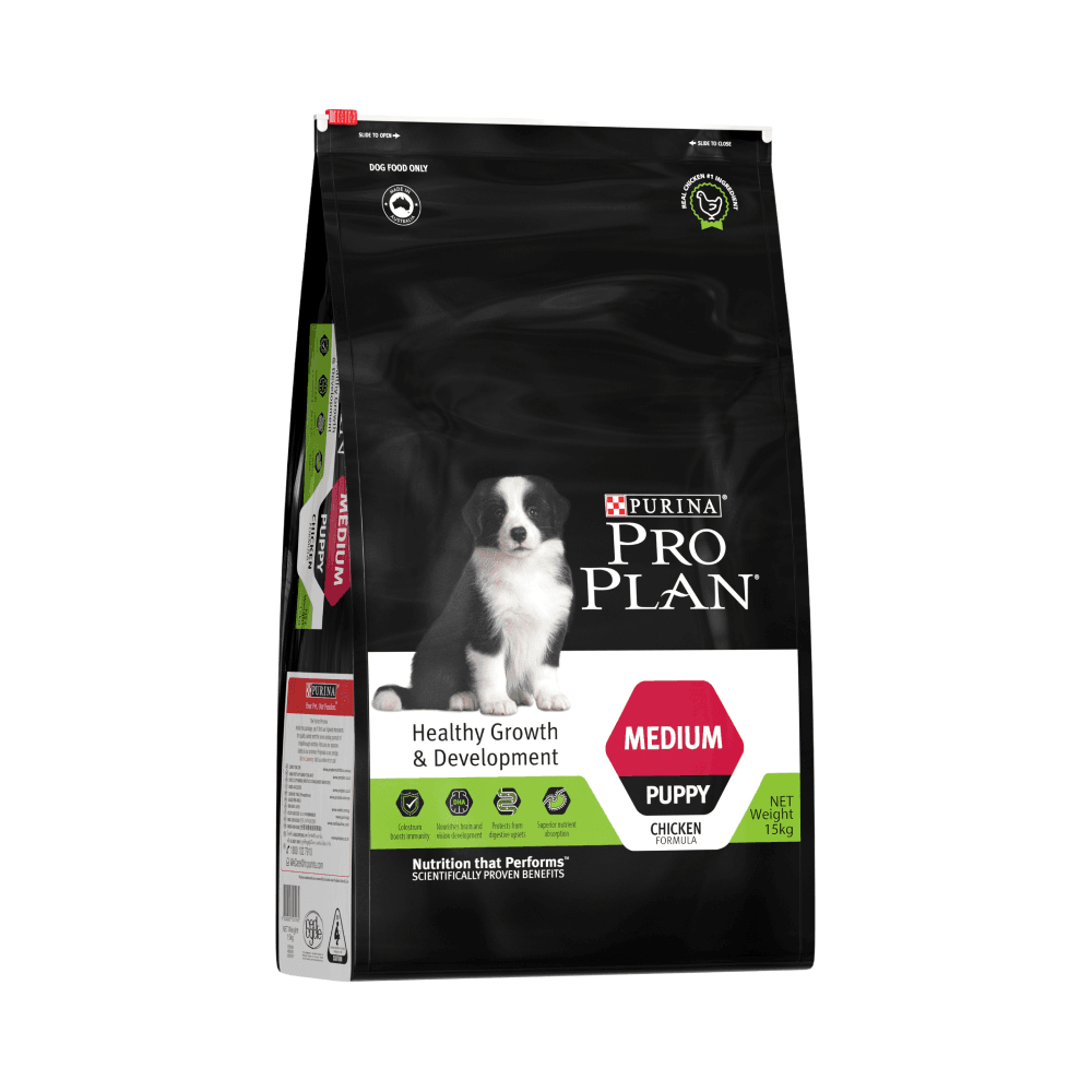 Purina Pro Plan Canine Medium Breed Puppy Chicken Dry Dog Food 15kg - Petworld
